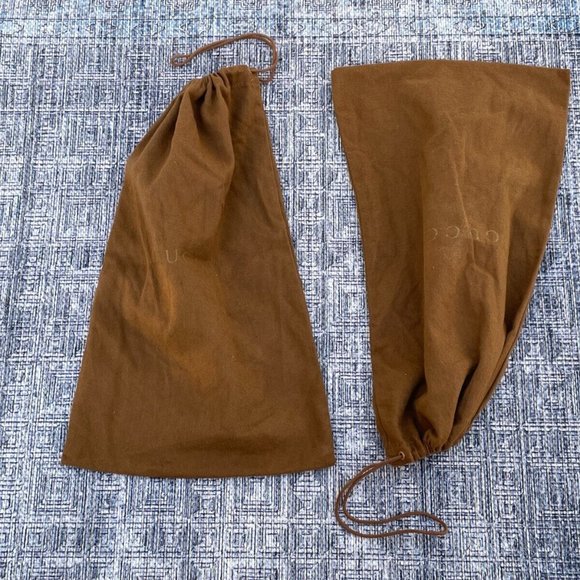 Gucci Dust Bag Brown Cotton Storage Bag Draw String Made in Italy Authentic - Picture 2 of 11